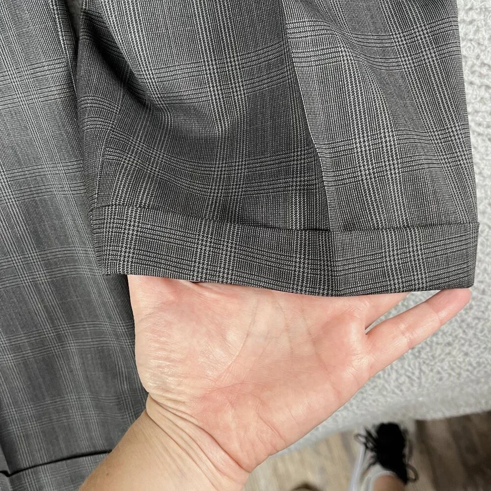 VTG‎ Brooks Brothers Mens 100% Pure Wool Pleated Glen Full Suit Sz 44L Flaw
